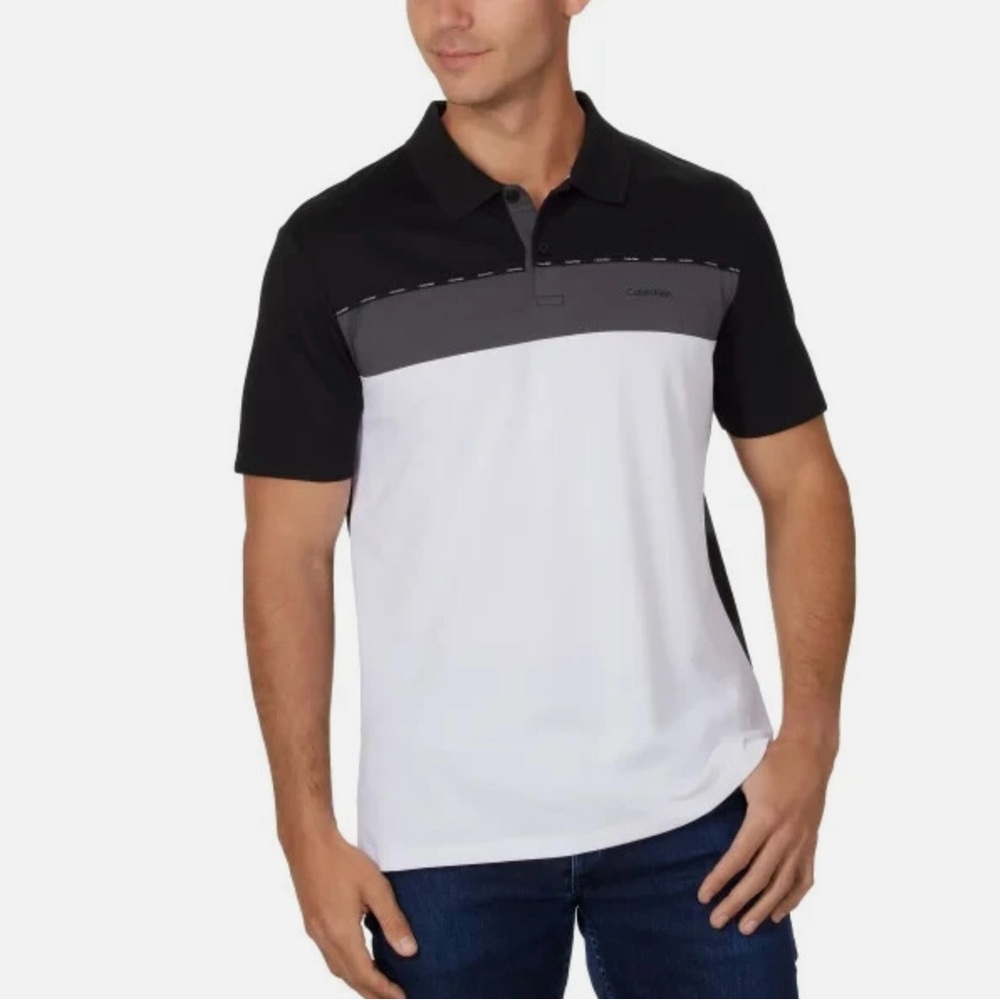 Calvin Klein Men's Polo in Black and White